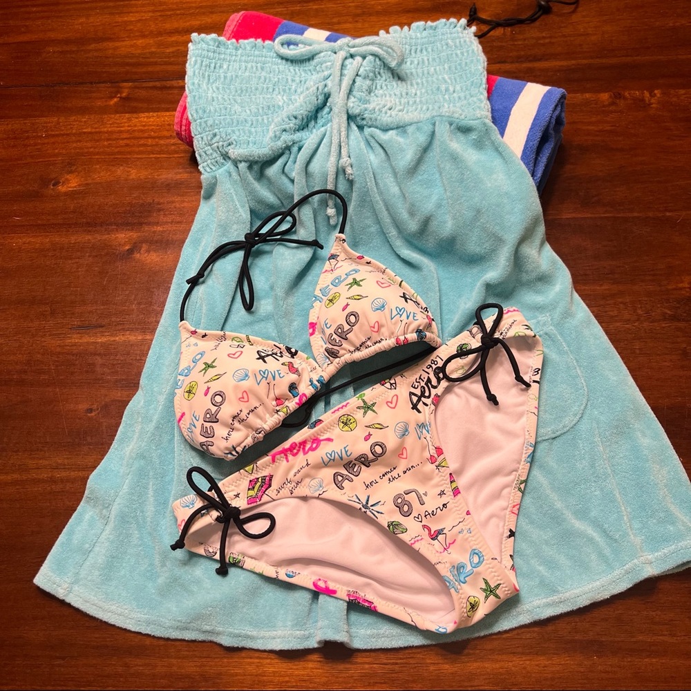 Aeropostale Bikini Set Top SZ M/LG Bottoms SZ Large